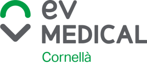 Logo de EV Medical de Cornellà, donde el Dr Joaquín Otero Xancó pasa consulta de cirugía.